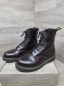 Dr Martens 1460 Stivali stringati foderati in pelliccia sintetica da donna Serena - Marrone, taglia USA 8 - Foto 1 di 14