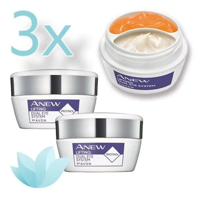 3x Avon Anew Lifting Dual Eye System, 2x10ml | Bestseller Eye Cream | Pack of 3