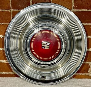 Genuine 1954-55 Cadillac DeVille Fleetwood Eldorado Hubcaps OEM Rare Chrome 15" - Picture 1 of 8