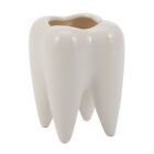 3X(Tooth Shape White Ceramic Flower Pot Modern  Planter Teeth Model 7626