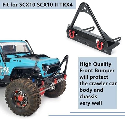 RC Front Bumper w/Winch Set for Axial SCX10 SCX10 II Traxxas TRX4 Upgrades 1/10 - Image 1 of 4