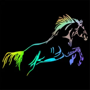 2pcs Jumping Horse Window Door Car Decal Laptop Auto Bumper Vinyl Stickers Decor - Picture 1 of 11