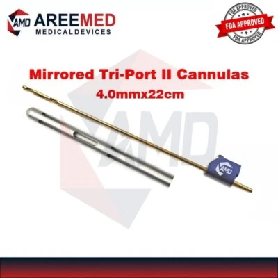 Mirrored Tri-Port II Cannulas, 4.0mm, 22cm, Microaire Pal Fitting Cannula - Image 1 of 4
