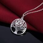 925 Silber Halskette Schmuck massiv Charm Baum des Lebens Frauen Mode Niedlich Charm
