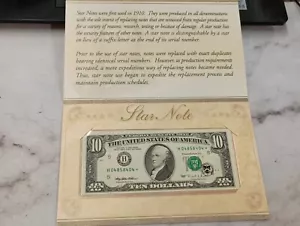 Impresión de grabado de oficina BEP 1995 $10 Star Note se ve UNC - Imagen 1 de 7