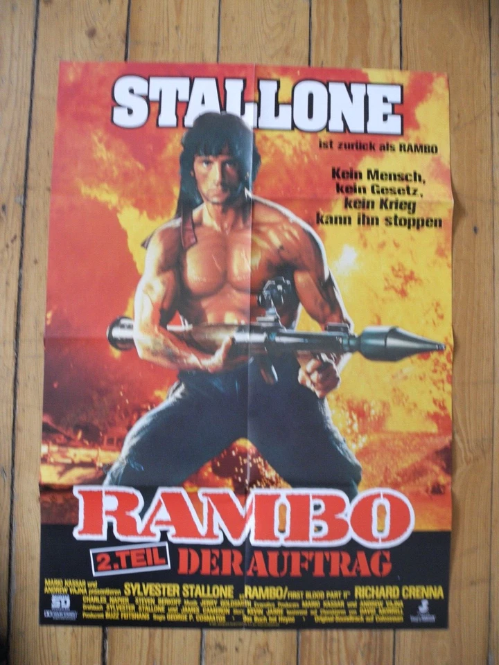 Rambo 2 - Sylvester Stallone - original  Filmposter DIN A1 - Bild 1 von 1
