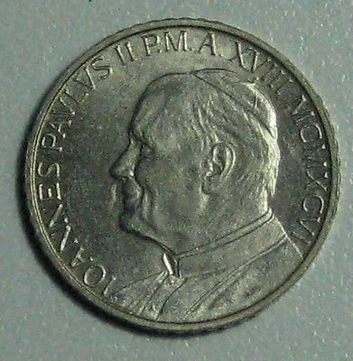 Vatican John Paul II 100 Lire 1996 Citta Del Vaticano Ioannes Paulus Coin KM#275 - Image 1 of 2
