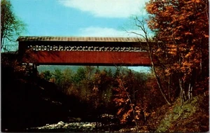 Postal East Arlington Vermont Puente Cubierto Otoño Paisaje De Colección UNP - Imagen 1 de 2