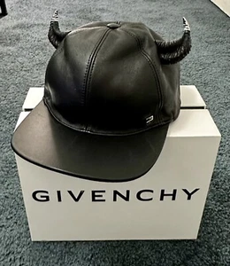 GIVENCHY Leather Cap w/Horns - Picture 1 of 8