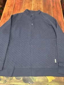 Eddie Bauer Sweater Mens Size XL Blue Quarter Button Up Knit Cotton Casual Nice - Picture 1 of 7