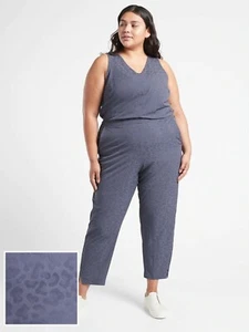 Athleta Jumpsuit Strampler Brooklyn Struktur Mittelalter Violett Leopardenmuster Neu ohne Etikett, 26 - Bild 1 von 13