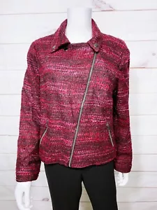 Dana Buchman Womens Jacket Size 16 Burgundy Full Zip Long Sleeve Zipped Pockets - Picture 1 of 7