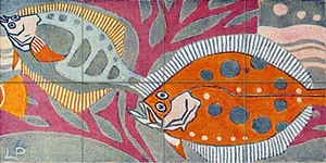 Ceramic Mural Backsplash Bath Ocean Art Nouveau Fish Tile #516 - Picture 1 of 1