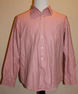 Camisa Michael Michael Kors Hombre M Rosa Crema Beige Manga Larga Botón Delantero Foto 1 de 4