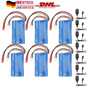 6 pcs Li-Ion Akku 7.4V 1300mAh Batterie JST RC Helikopter F645 F45 MJX Amewi - Bild 1 von 10