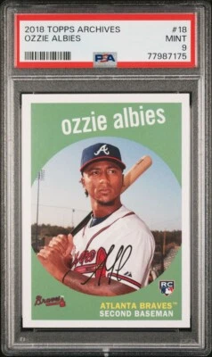 OZZIE ALBIES 2018 Topps Archives #18 PSA 9 MINT - Image 1 of 2