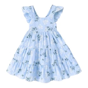Toddler Baby Girls Dress Summer Ruffle Sleeve Halter Casual Kids Beach Sundre... - Picture 1 of 7