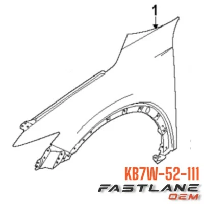 Guardabarros delantero derecho Mazda CX-5 2017-2024 nuevo OEM KB7W-52-111 Foto 1 de 4