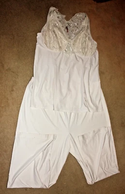 Soft Surroundings Womens Ivory White Pajama Set Size 2X Sleeveless Lace Polyestr - Image 1 of 4