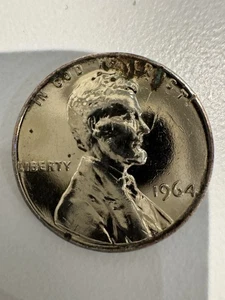 1964 No Mint Mark “Silver” Lincoln Penny – Rare Collector’s Error Coin - Picture 1 of 3