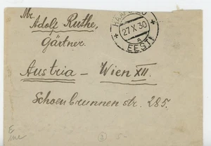 SELTEN, 1930 ESTLAND-HAAPSALU NACH WIEN-ÖSTERREICH AUSLÄNDISCHER KLEINBRIEF - Bild 1 von 3