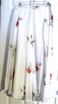 Falda floral blanca acampanada vintage Together para mujer 10 Foto 1 de 4