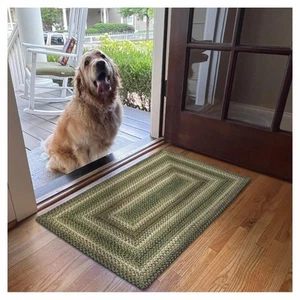 Braided Rugs 20x30 Green Rug for Indoor Entryway - Picture 1 of 10