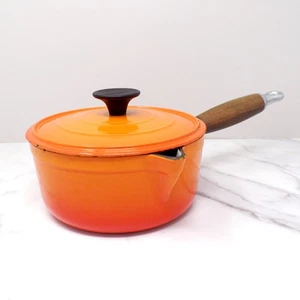 Vintage Cousances Enameled Cast Iron Saucepan w Lid (16) Pre Le Creuset - Picture 1 of 15