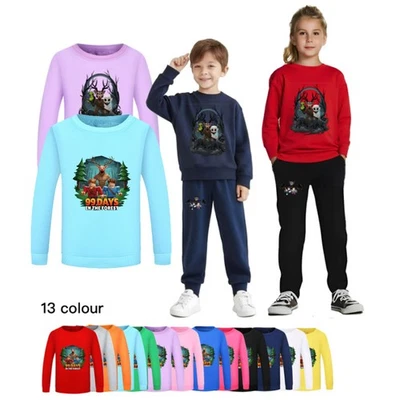 Boys 99-Nights in The Forest Long Sleeve T-shirt Kids Casual Pullover Top Tee