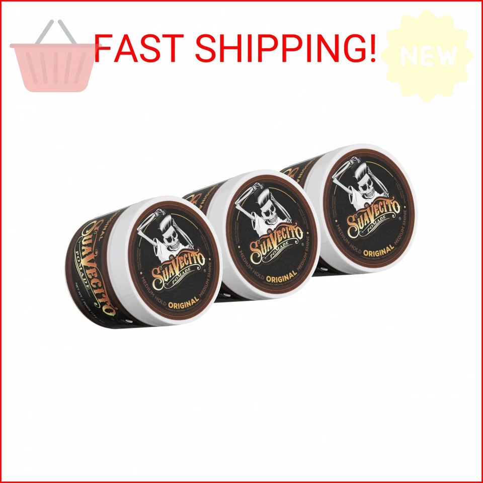 Suavecito Pomada Original Sujeción 4 OZ, Paquete de 3 - Pomada para Cabello de Sujeción Media para Hombres -  Foto 1 de 2