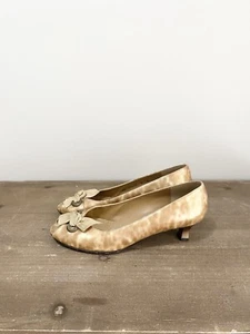 Stuart Weitzman Tortoise Shell Leather Heels Beige Size 8 - Picture 1 of 7