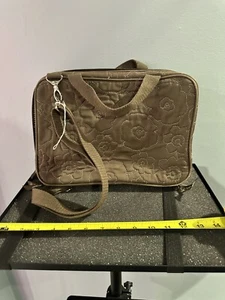 Thirty-One Quilt Poppy Multi-Compartment Travel Cosmetic Organizer Bag-brown * - Picture 1 of 8