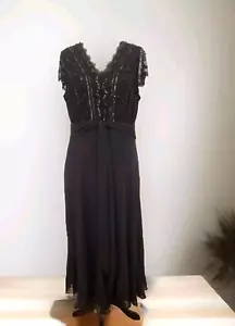 Windsmoor 100% Silk Evening Dress Embellished Sequins Beads Front Waist Tie - Picture 1 of 24