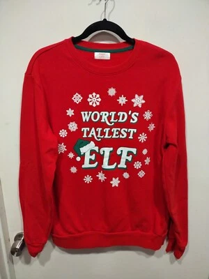 Sudadera de Navidad Holiday Time Para Hombre Elfo Más Alto del Mundo Talla M-Fiesta Informal Foto 1 de 4