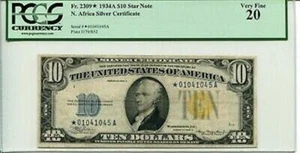 FR 2309* $10 STAR 1934A North African Silver Certificate PCGS 20 VERY FINE - Picture 1 of 1