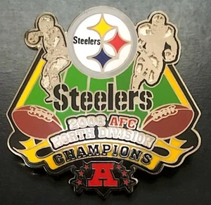 PITTSBURGH STEELERS Willabee Ward 2008 NORTH DIVISION CHAMPIONS LAPEL PIN & CARD - Picture 1 of 2