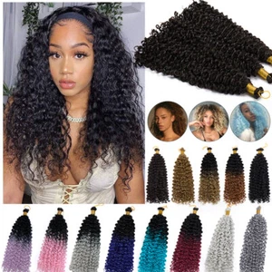 Real As Human Water Wave Crochet Braids Deep Curly Natural Hair Extensions 14" H - Picture 1 of 40