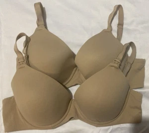 Soma Womens 2 Piece Lot 36C Nursing Full Coverage Beige Padded Underwire Bras - Picture 1 of 7