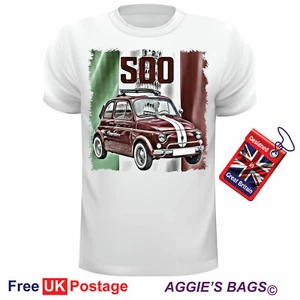 Car Art Classic 500 T Shirt Italian Flag Can Be Personalised Unofficial  - Picture 1 of 3