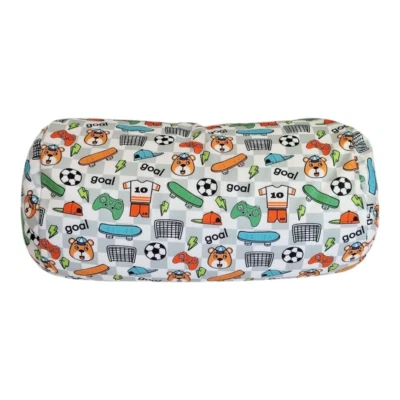 Beaded Bolster Pillow 6.7" x 11.8" Multicolor Soccer Skateboard Video Game Cap  - Image 1 of 4