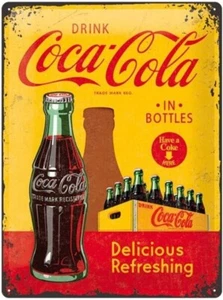 Nostalgic-Art Targa in metallo, Coca Cola – Delicius Refreshing 40x30 cm 23195 - Imagen 1 de 7