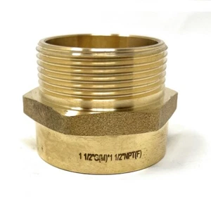 Adaptador G Thread (Metric BSPP) macho a NPT hembra - sin plomo (1 1/2"" x 1 1/2") - Imagen 1 de 10