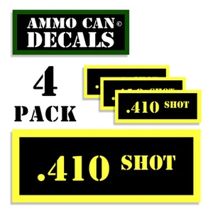 410 SHOT Ammo Can Label 4x Ammunition Case stickers decals 4 pack YW MINI 1.5in - Picture 1 of 2