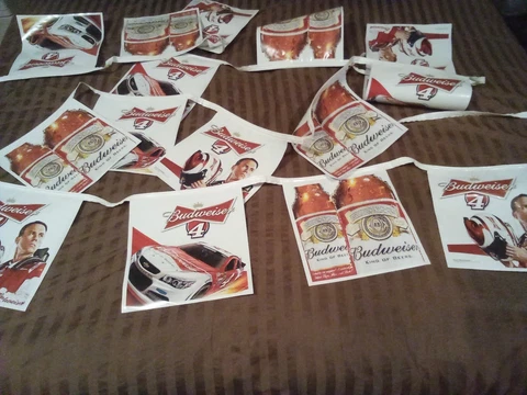 Kevin Harvick #4 Budweiser Pennant Flag Banner 20 feet long 15 flags used Cover
