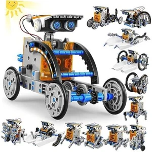 STEM 13-in-1 Education Solar Power Robots Toys for Boys Age 8-12, DIY Blue Gray - Picture 1 of 8