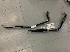 USA Cycle Shack Exhaust Pipes Mufflers Harley Rocker Breakout 08^ Slash Cut FXCW - Picture 1 of 8