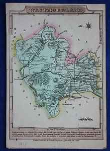Original antique map, WESTMORELAND, KENDAL, AMBLESIDE, J. Wallis c.1810 - Picture 1 of 4