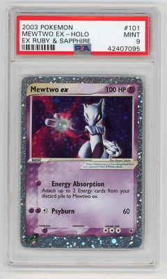 Pokemon Mewtwo ex 101 ex Ruby & Sapphire Ultra Rare Holo PSA 9 MINT - Image 1 of 2