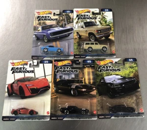 2023 HOT WHEELS FAST & FURIOUS ( SET OF 5 ) PLYMOUTH CHARGER CAMARO TOYOTA LYKAN - Picture 1 of 6