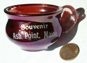 1910-20s Era Ash Point Maine ruby glass souvenir chamber pot / Thunder Bowl----- - Picture 1 of 1